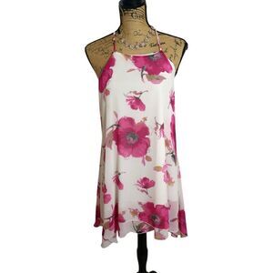 Peach Royal Sleeveless Halter Dress S Lightweight Summer Mini Tropical Coquette